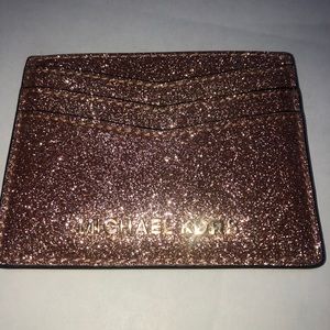 Pink sparkling Michael Kors cardholder